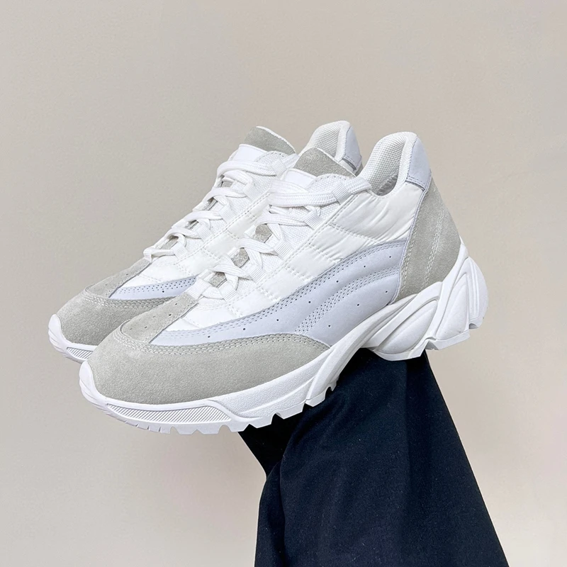 

Women Men Casual Shoes Spring Autumn Resistant To Dirt Height Increasing Snekers Appear Thin Thick Bottom Lovers Loafers