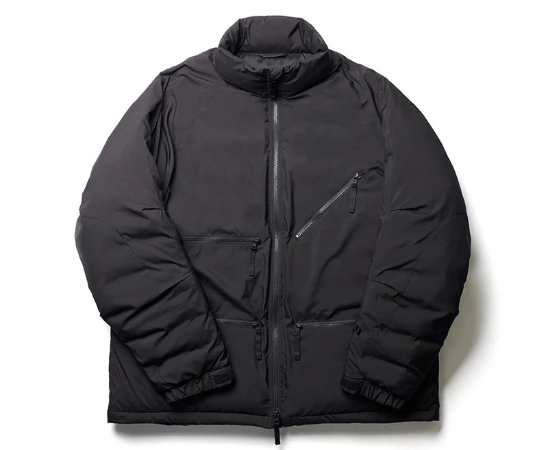22AW Japan Functional Wind Zipper Multi Pocket Stand Collar White Duck Down Jacket Men Women Medium Length Loose Coat