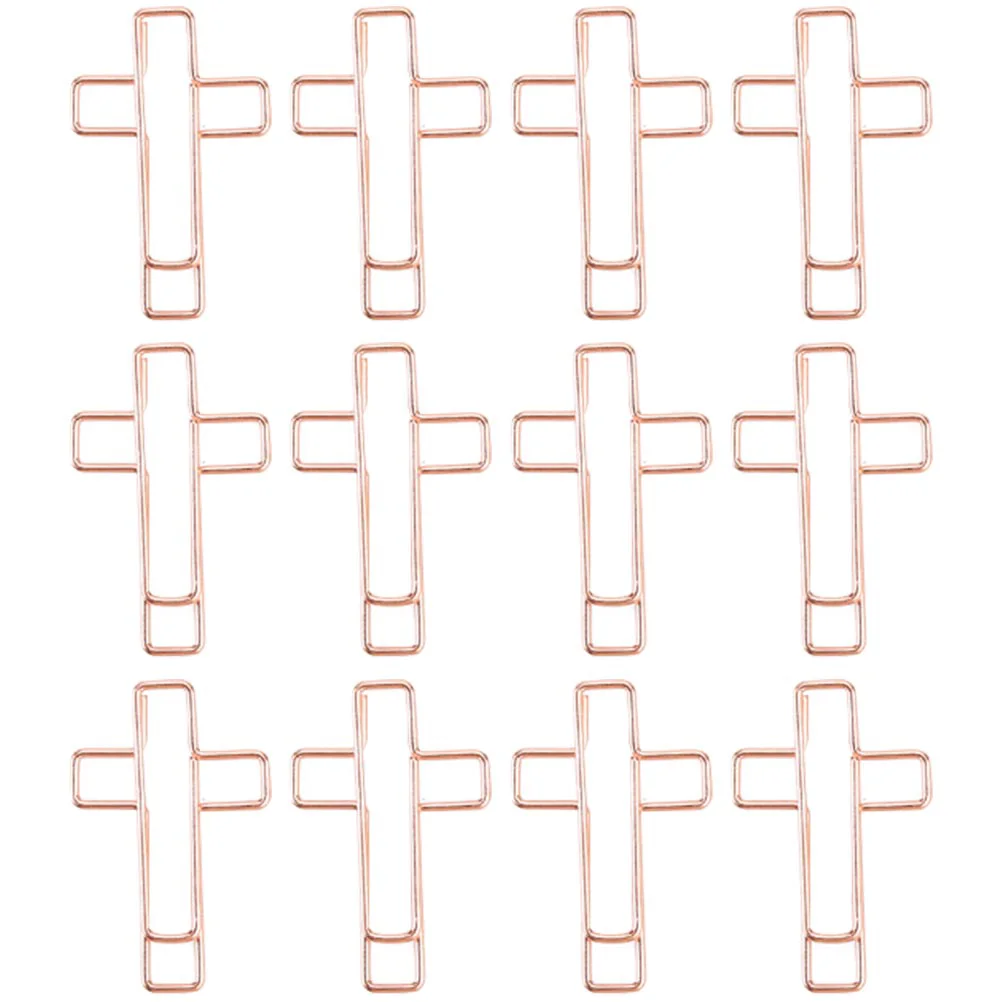 

12 Pcs Cross Clip Paper Binder Planner Shapes Clips Clamp Paperclips Bible Study Supplies Ornament