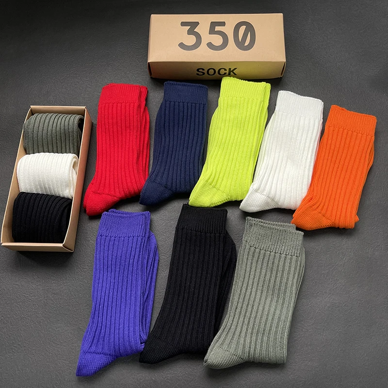 

Men Sock Thickened Cotton Socks White High Socks Funny Sport Cycling Socks Street Trend Man Black Socks Hosiery 3 Pair/Box
