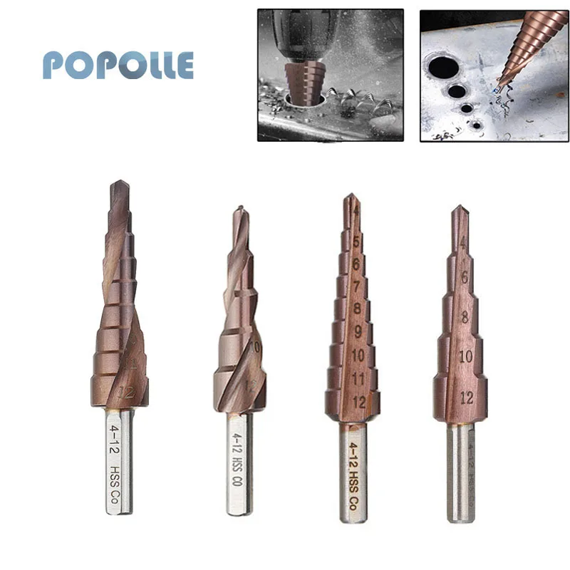 M35 Cobalt Step Drill Bit HSS-CO High-speed Steel Cone Metal Drill Bit Stainless Steel Cutting Tool Opening Tool/hexagonal Shank step drill bit m35 5% cobalt hss high speed steel spiral hex shank metal hole cutter 4 12mm 4 20mm hexagonal drill bit tool