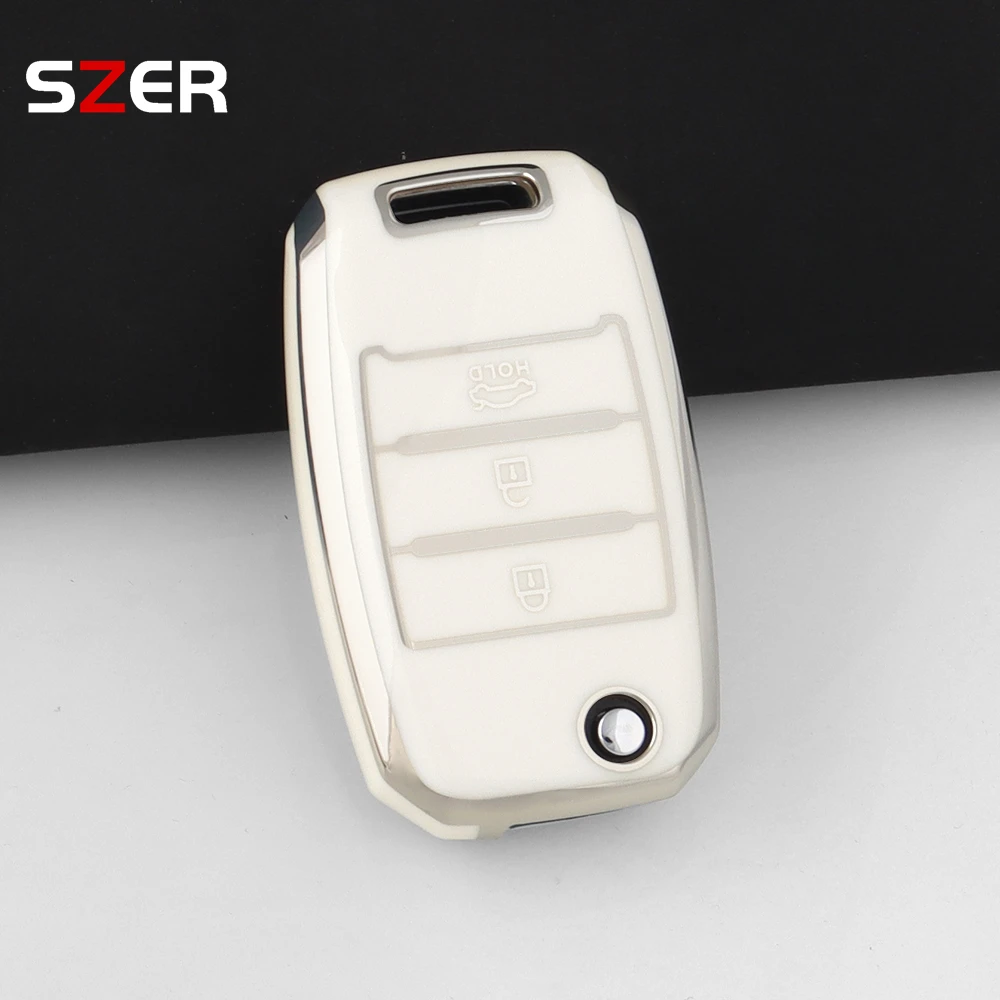 Enhanced TPU Car Flip Key Case Cover - 3/4 Button Protection