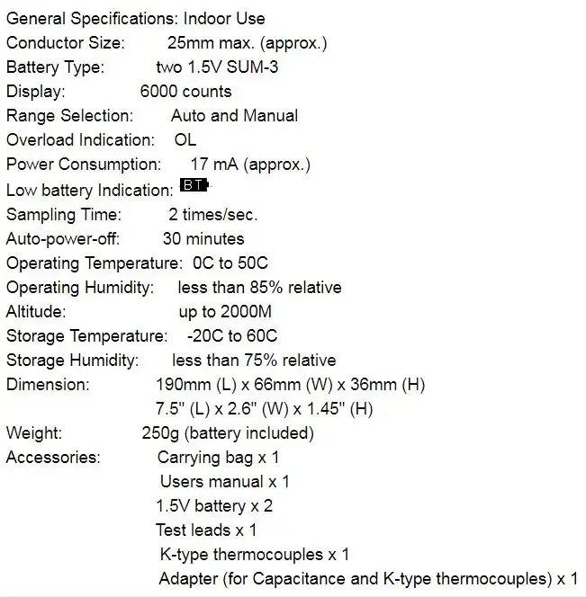 PROVA A1 AC DC True RMS Digital Clamp Meter Multimeter Current Voltage Resistance Tester detail image 5