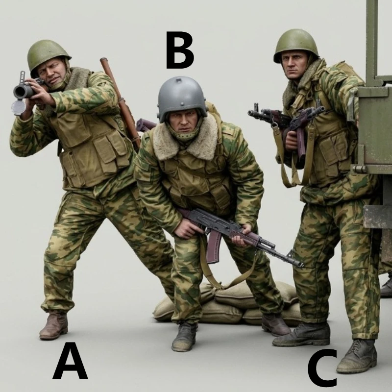 1/16 스케일 다이캐스트 수지 피규어 모델 키트 러시아 내부군이 적을 조준하고 있다(트럭 없음) 조립되지 않음 도색되지 않음