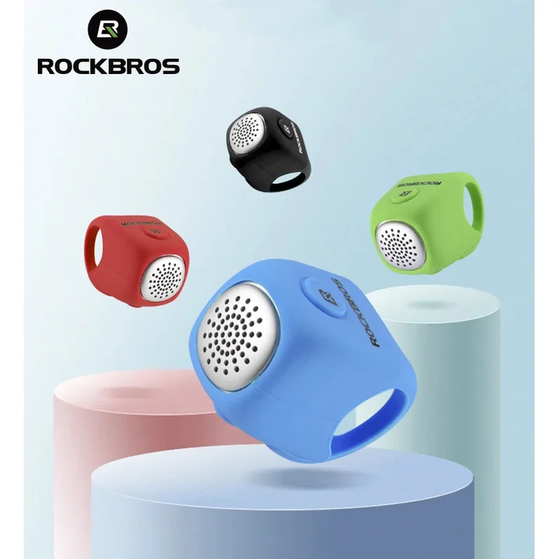 ROCKBROS 110dB Electric Bicycle Bell Horn Rainproof Portable Silica Gel Shell Ring MTB Bike Bell Handlebar Horn Bike Accessories