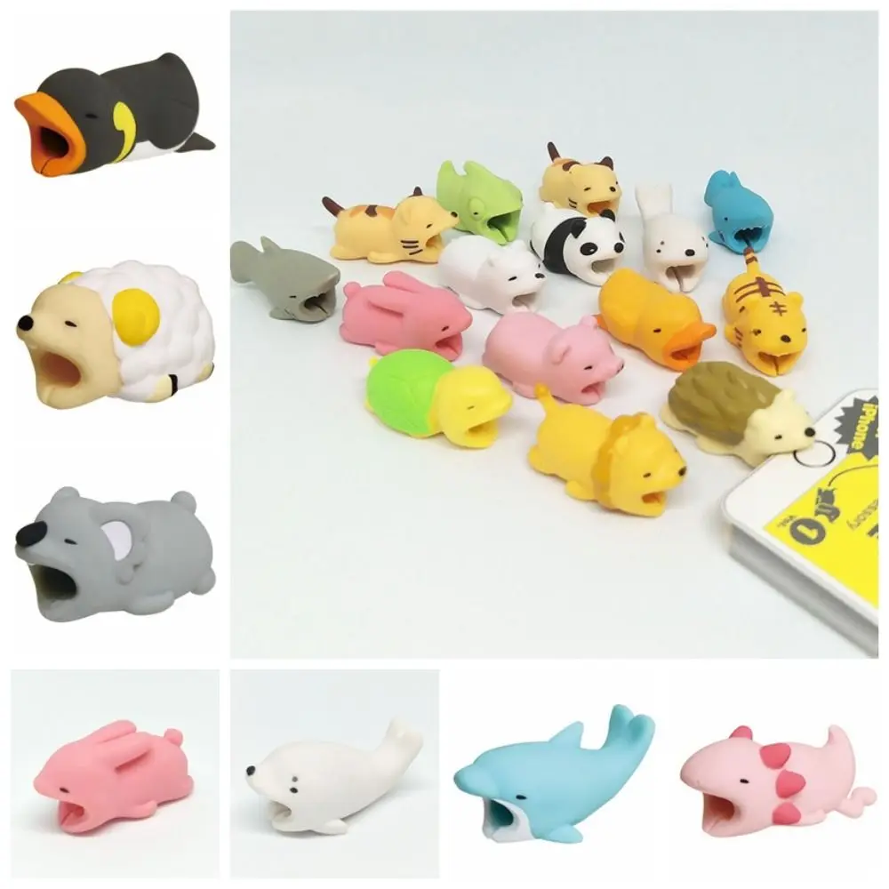 

Cartoon Animal Shape Cartoon Data Cable Protector Anti Breaking Take a Bite Cable Bite Protector 22 Models Cable Organizer