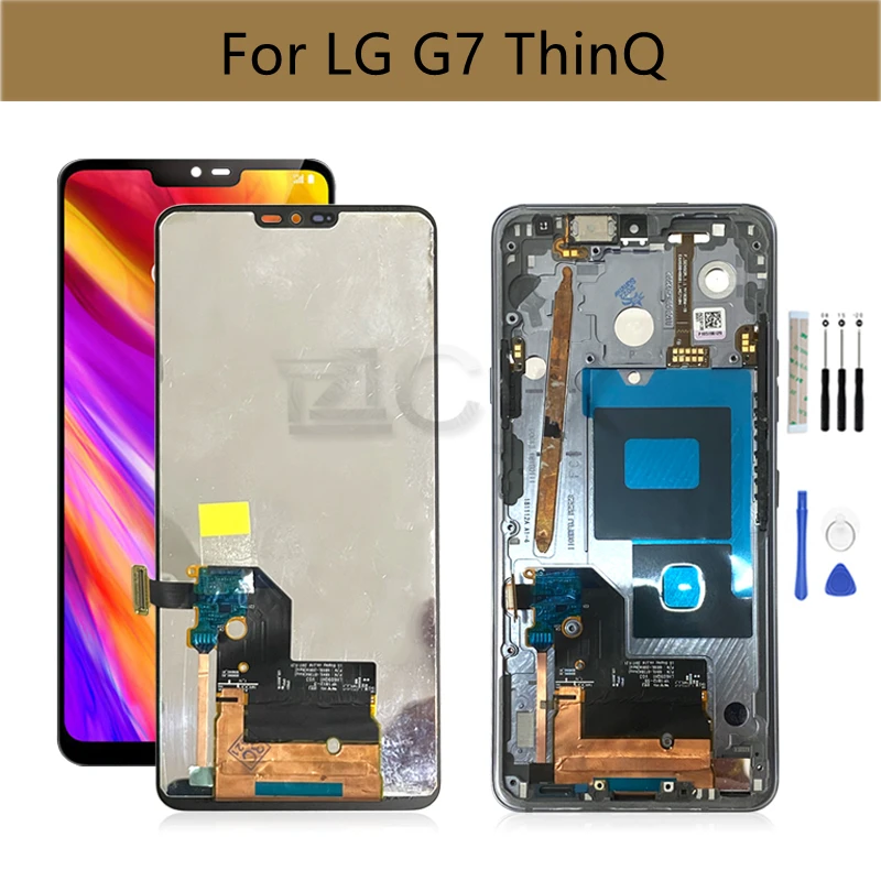 

For LG G7 ThinQ LCD Display Touch Screen Digitizer Assembly G710 With Frame For LG G7 Screen Replacement Repair Parts 6.53"