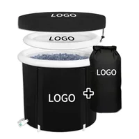 Top unisex portable folding thick bathtub nylon fabric spa bathtub freestanding home ice tub 1