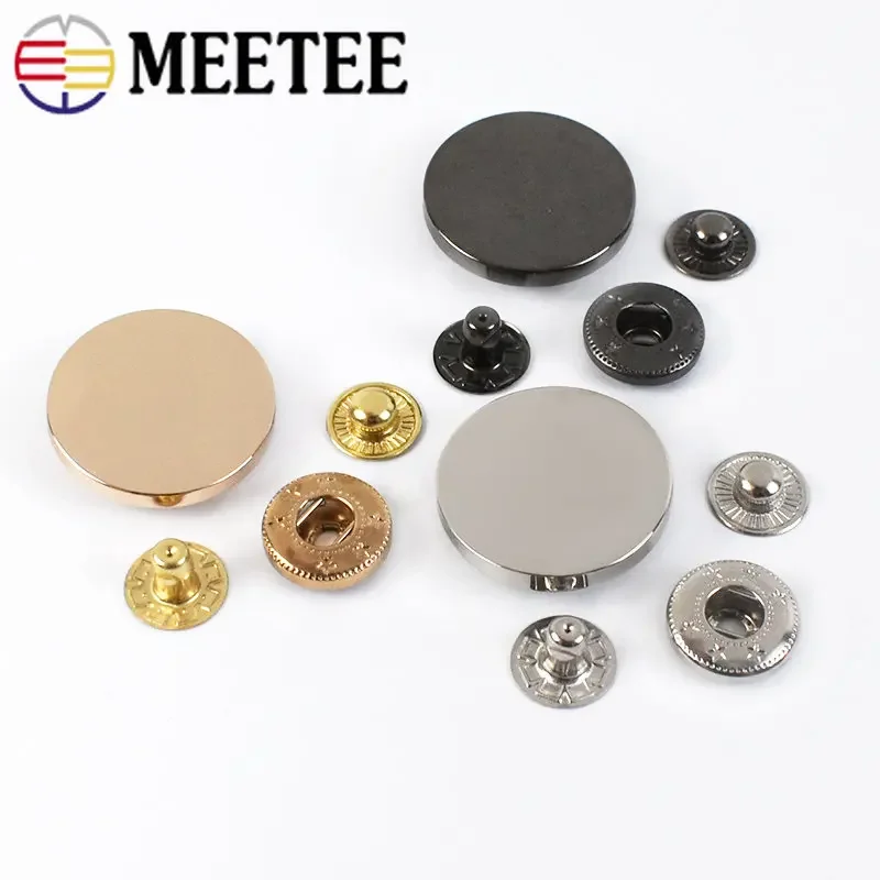 203# Snap Metal Buttons Clothes Sewing Accessories Cardigan Press Buttons  For Clothing Dolls 4 Metal Colors