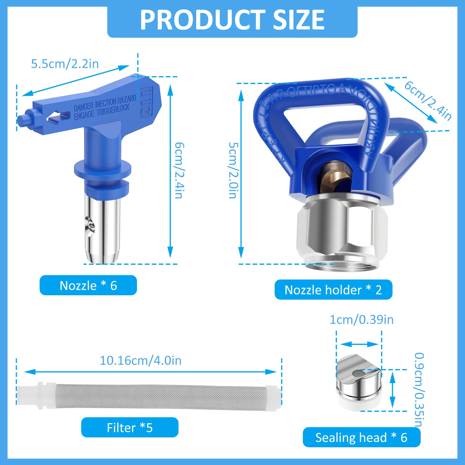 13Pcs Airless Paint Nozzle Set Reversible Spraying Machine Tips Paint Sprayer Nozzle Airless Sprayer Spraying Machine Parts tool 6
