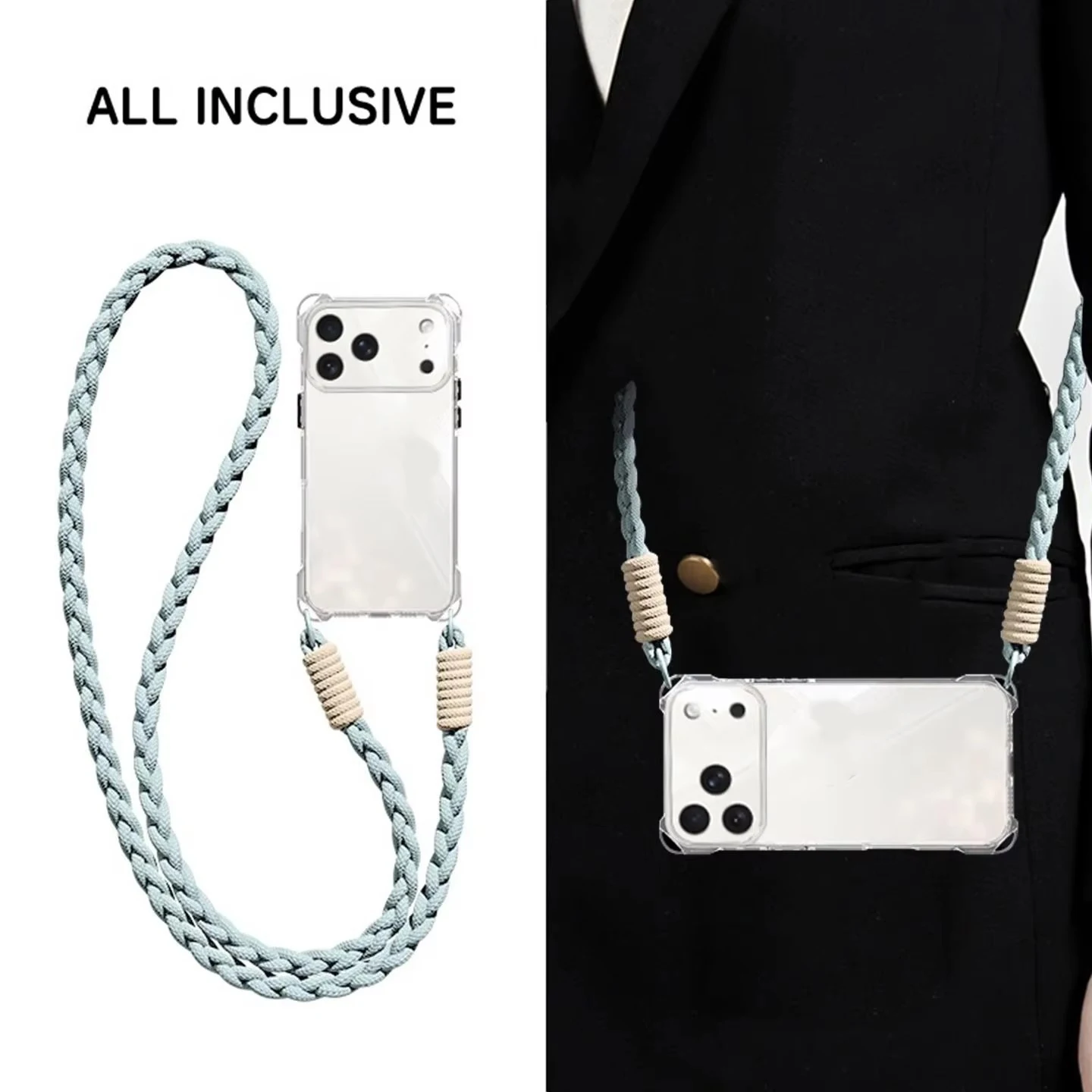 Versatile Crossbody Phone Case with Lanyard and Necklace Strap