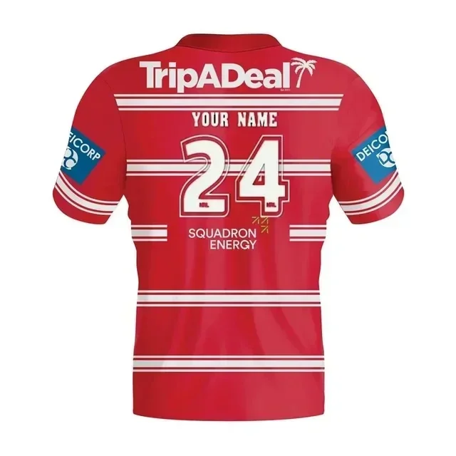 thumbnail image 1 of Camiseta de rugby de local/visitante/polo/single de St George Illawarra Dragons 2024 - Talla para hombre: S-5XL (nombre y número personalizados impresos), 1 of 5