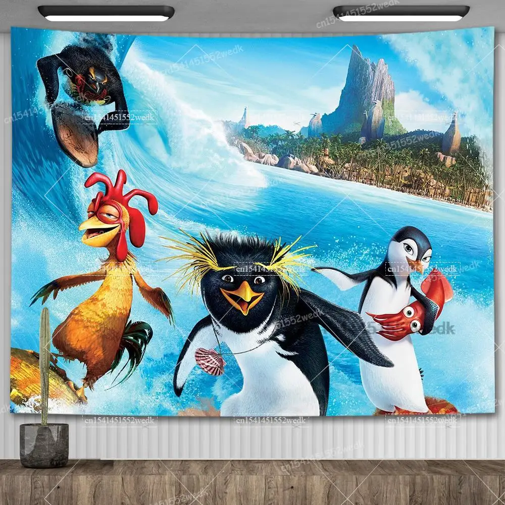Chicken Joe Flag Surfs Up Funny Meme Tapestry Macrame Aesthetic Room Decoration Anime Game Posters Art Tapestries For Home