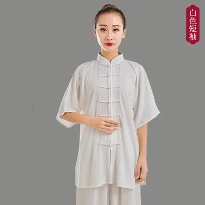 2Pcs/Set Unisex Kung Fu Clothing Suit Practice Button Placket Shirt Loose Chinese Traditional Tai Chi Suit Uniform Top + Pants