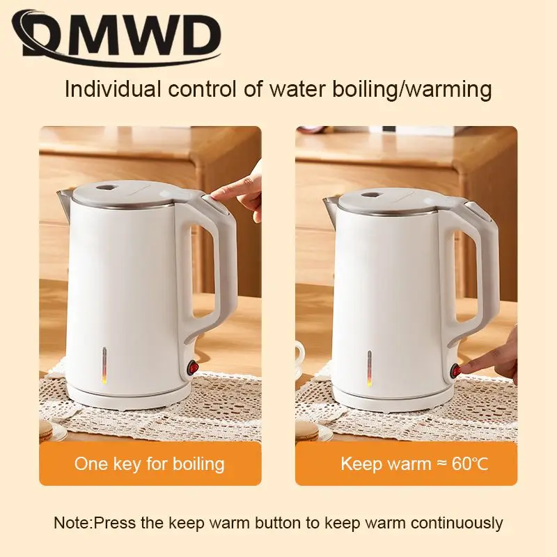 1.5KW Fast heating Electric kettle Automatic Insulation Water boiler Tea maker Large caliber Anti-scald Stainless steel Kettle 4