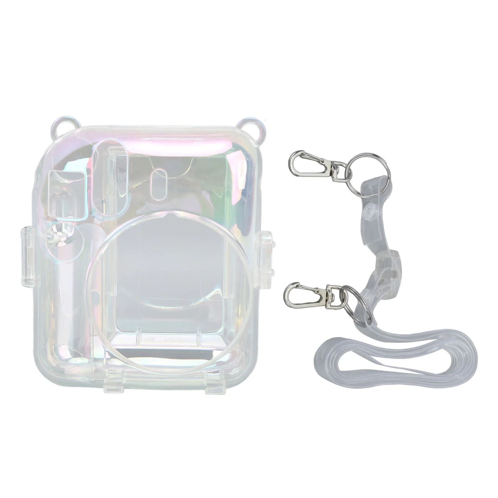 Fujifilm Instax Mini 12 Camera Case Clear PC Transparent Carrying Case Adjustable Shoulder