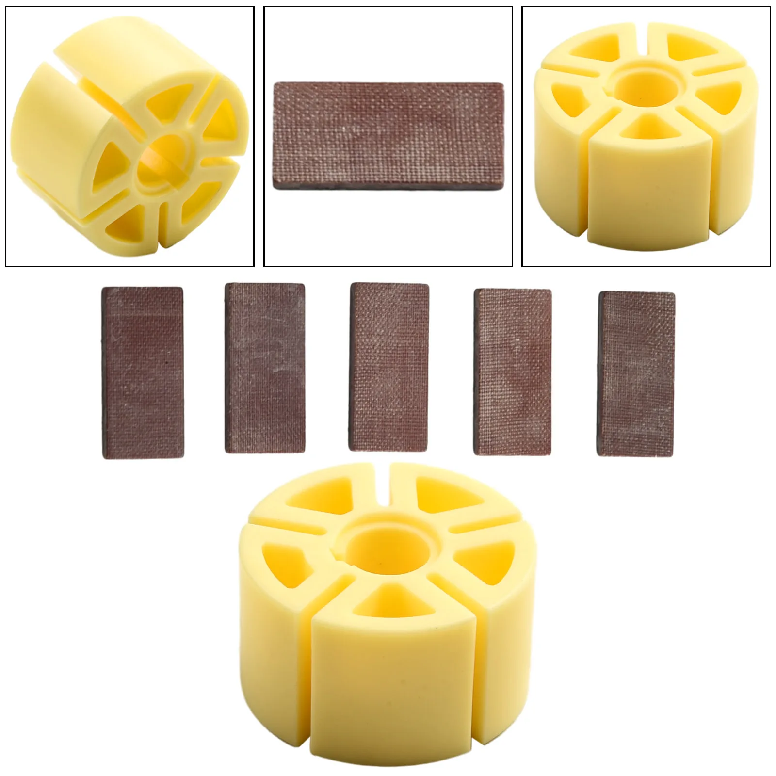 Blade Plastic Steel Rotor Brown Plastic 6Pcs/Set Bakelite For 5 Inch Pneumatic Sander Pneumatic Grinding Machine Accessories