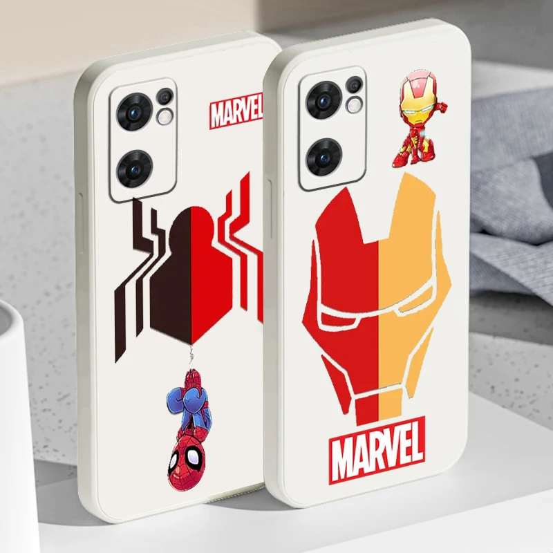 

Superheroe Marvel Avengers Phone Case For OPPO A73 A31 2020 Reno7 SE 6 5 4 2 Z Lite Pro Plus 5G 4G Funda Liquid Rope Cover