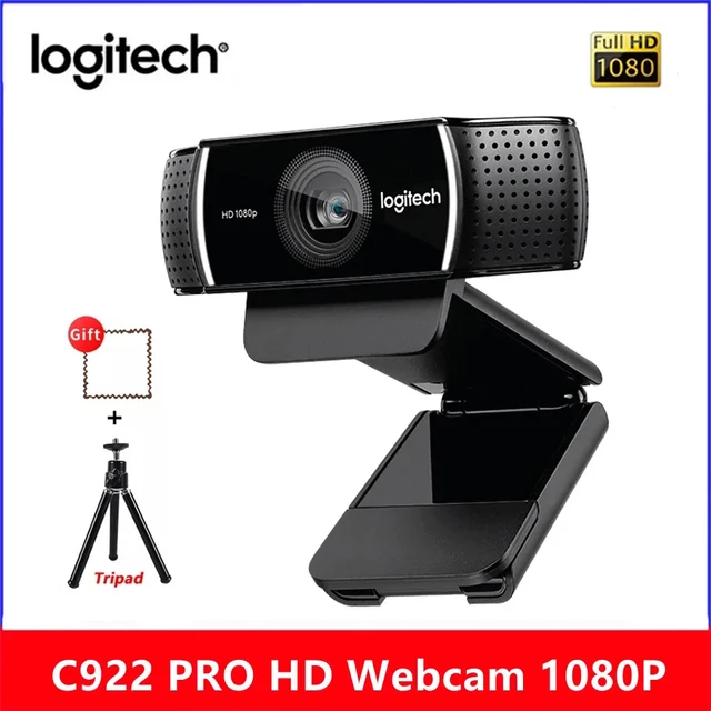 Cámara web HD Pro C920 Logitech, pantalla panorámica de 1080P, para  videollamadas y grabación.