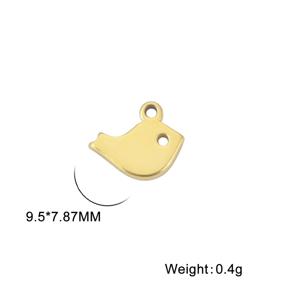 10 teile/los Großhandel Edelstahl süße Vögel kleine Anhänger Charms Halsketten Ohrringe DIY Schmuck Herstellung liefert Zubehör – Detail 3