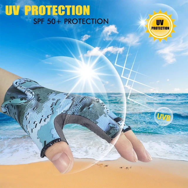 1Pair Sun Gloves fishing UPF 50+ Fishing Gloves Fingerless UV Protection Fishing  Gloves Men/Women for Kayaking Hiking - AliExpress