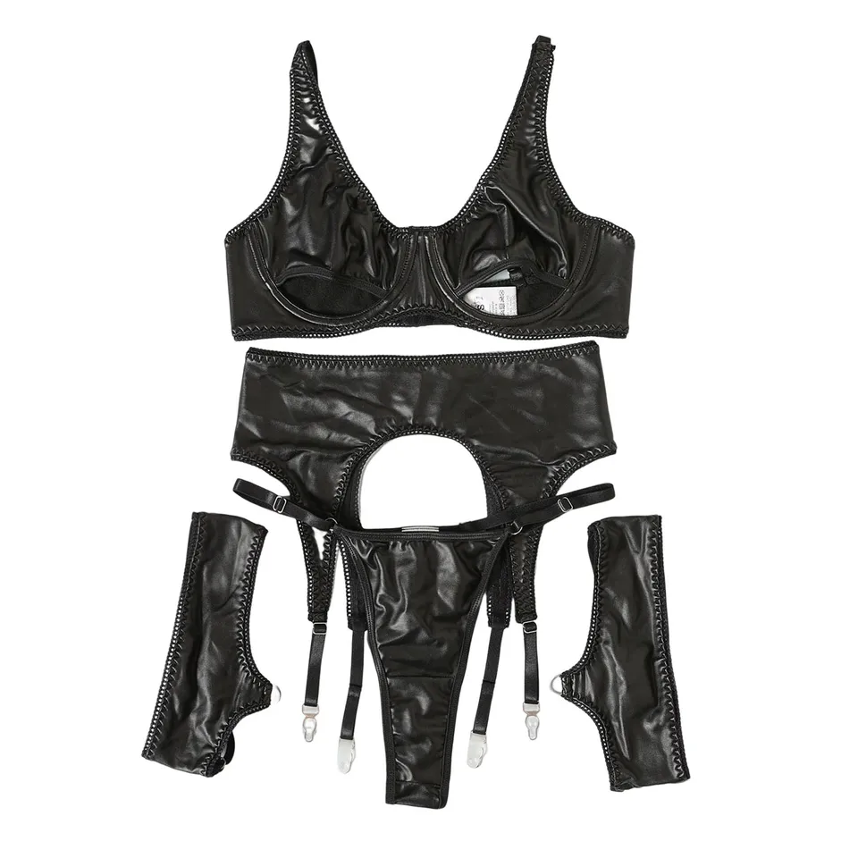 Seductive Latex Lingerie Set for Women