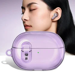 Shockproof TPU Earphone Case with Keychain Hook - Protective Sleeve for Huawei Freebuds pro3 (Transparent purple)