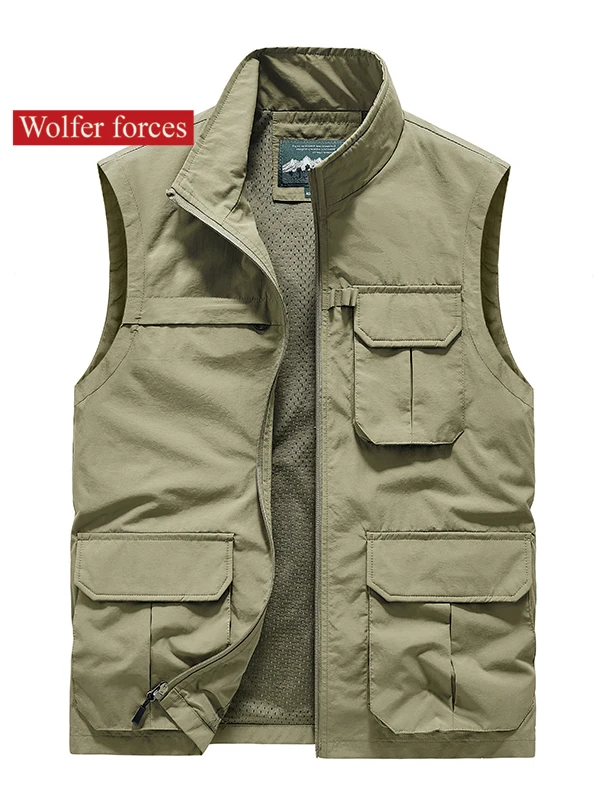 Sleeveless Jackets for Men Men's Summer Vest Tactical Casual Designer Elegant Fashionable Custom Tools Pocket