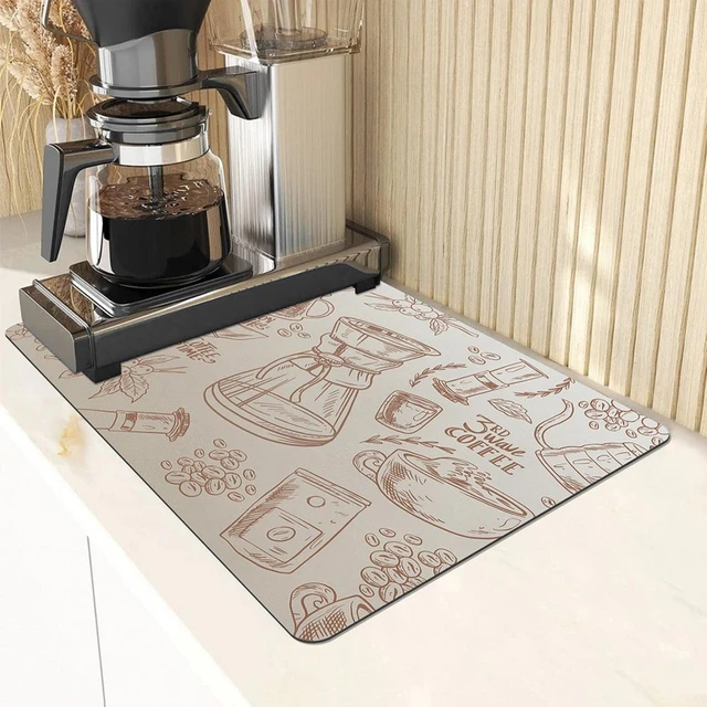 Alfombrilla de cocina absorbente para utensilios, alfombrilla para cafetera,  almohadilla antideslizante para secado de platos, encimera de cocina,  multiusos de larga duración - AliExpress