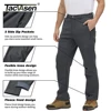 TACVASEN Men's Fleece Lined Thermal Straight Pants Warm Windproof Soft-shell Waterproof Working Outdoors Winter Casual Pants 3