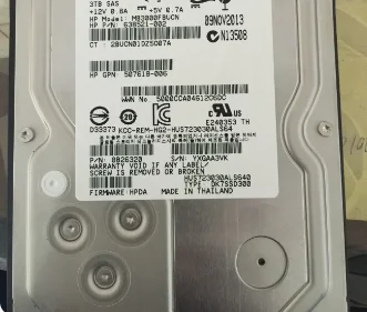 For 652766 B21 653959 001 3T SAS 6G 3 5 G8 server hard disk