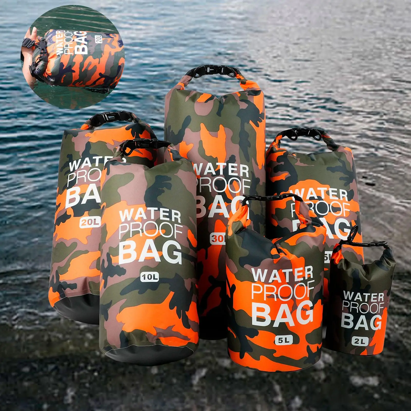 6x Waterproof Dry Bag for Women Men Backpack Roll Top Drybag Dry Sack Dry Storage Bag for Fishing Canoe Rafting Boating Kayak