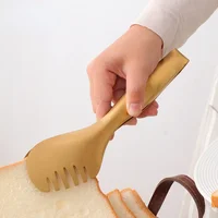Ustensiles de cuisine, pinces alimentaires en acier inoxydable 1 pièce, pince à pain dorée, pince à salade, pâtisserie de cuisson, pinces à Buffet barbecue, cuisine 6