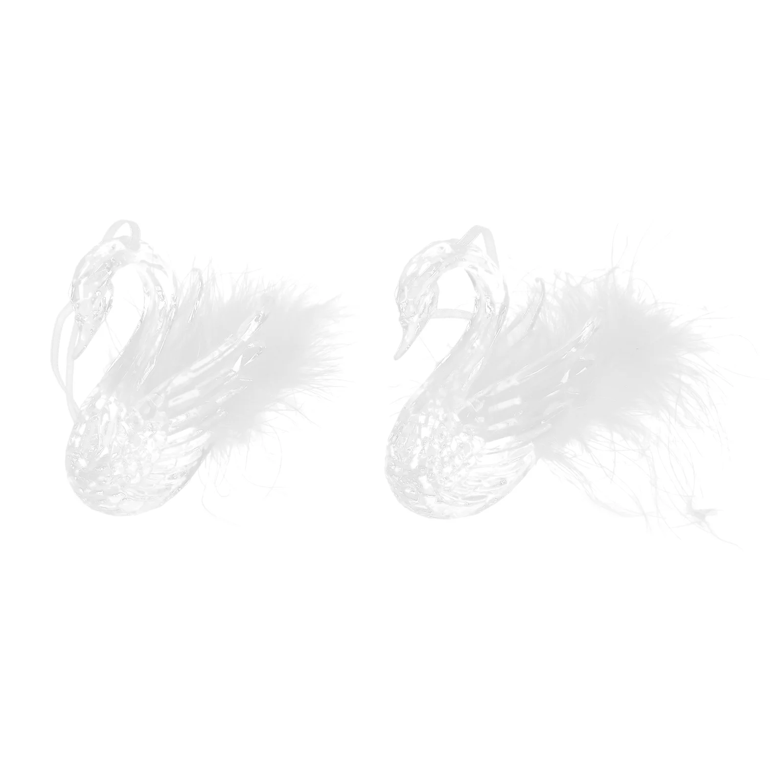 

2pcs Pretty Swan Pendants Xmas Tree Hanging Decorations Hanging Adornment