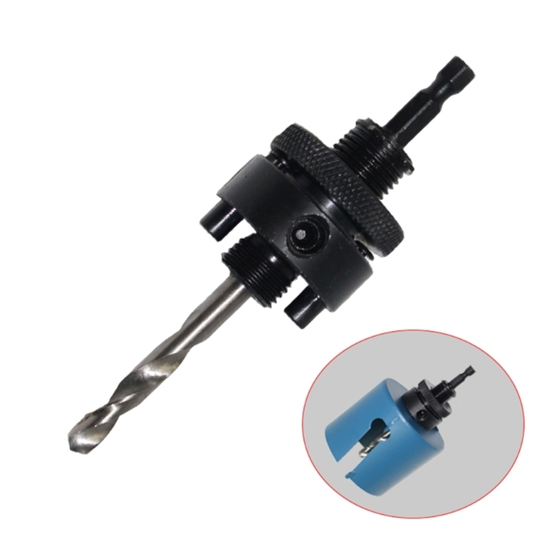 Hole Saw Mandrel,Fit Hole Saws 32-210mm Shank Hole Saw Arbor and 1/4 Inch HSS(M2) Central Drills