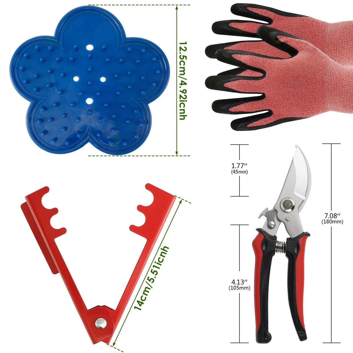 Ciseaux d'élagage pour enlever le cuir chevelu Rose, outil à main de jardin avec gants, décapant d'épine de branches pour jardinage, fleur, Gand, 3 pièces