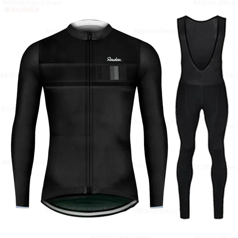 

RAUDAX Long Sleeve Black Cycling Sets Bicycle Clothing Breathable Mountain Cycling Clothes Suits Ropa Ciclismo Verano Triathlon