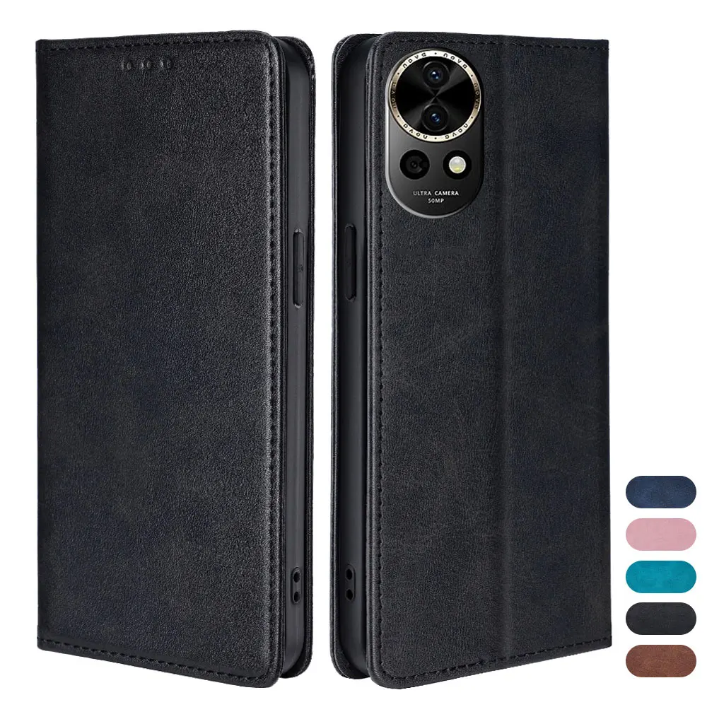Luxury Flip Leather Wallet Case with Card Slots and Magnetic Closure