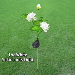 Solar Powered Lotus LED Garden Light - Waterproof Outdoor Decorative Lamp (1PCS White)