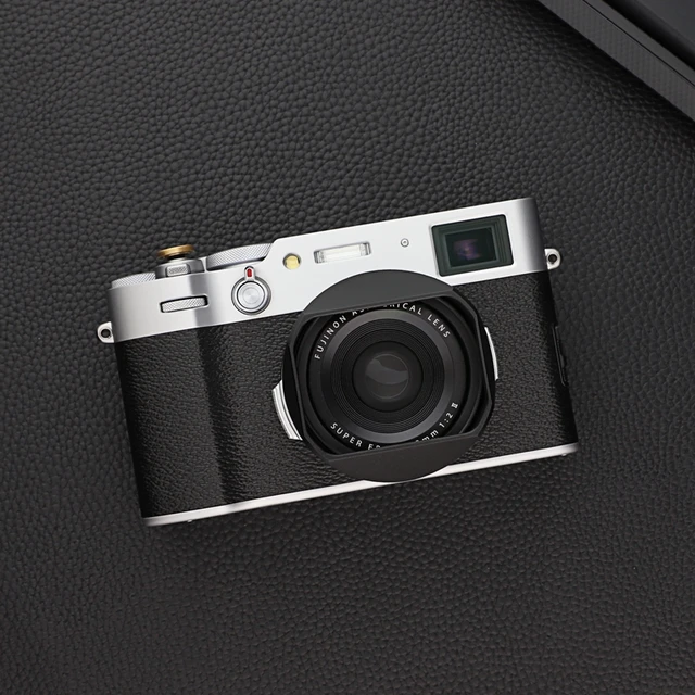 Paraluce Quadrato Haoge Per Fuji X100 - Metallico Con Tappo Argento