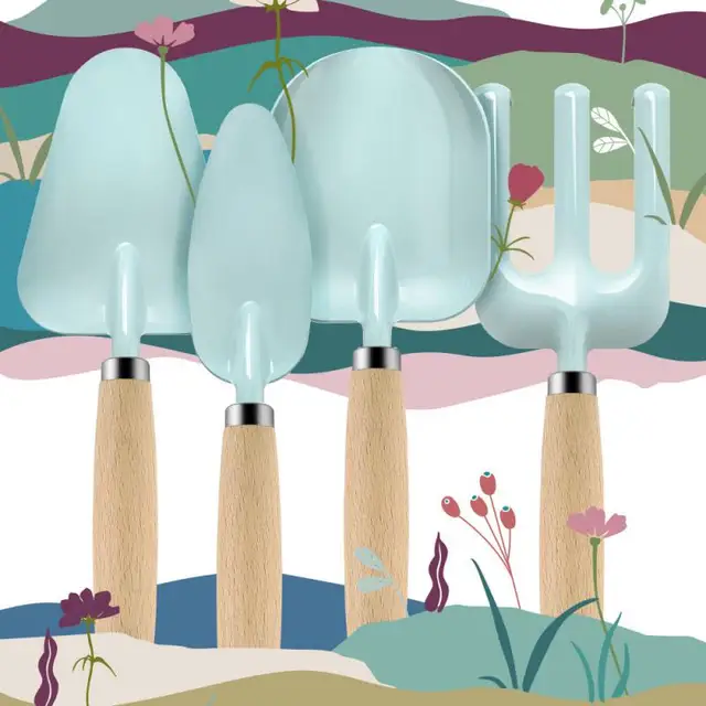 Cserepes Ültetési Eszközök Gyermekek Kombinációja Kertészeti Talaj Gereblye Kerti Lapáttalkot Készlet Lapát Szerszámkészlet - Image 3