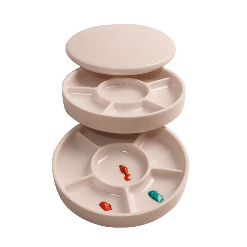 Round Imitation Ceramic Palette Color Mixing Tray For Watercolor Gouache Acrylic Painting paint tray color palette watercolor palette