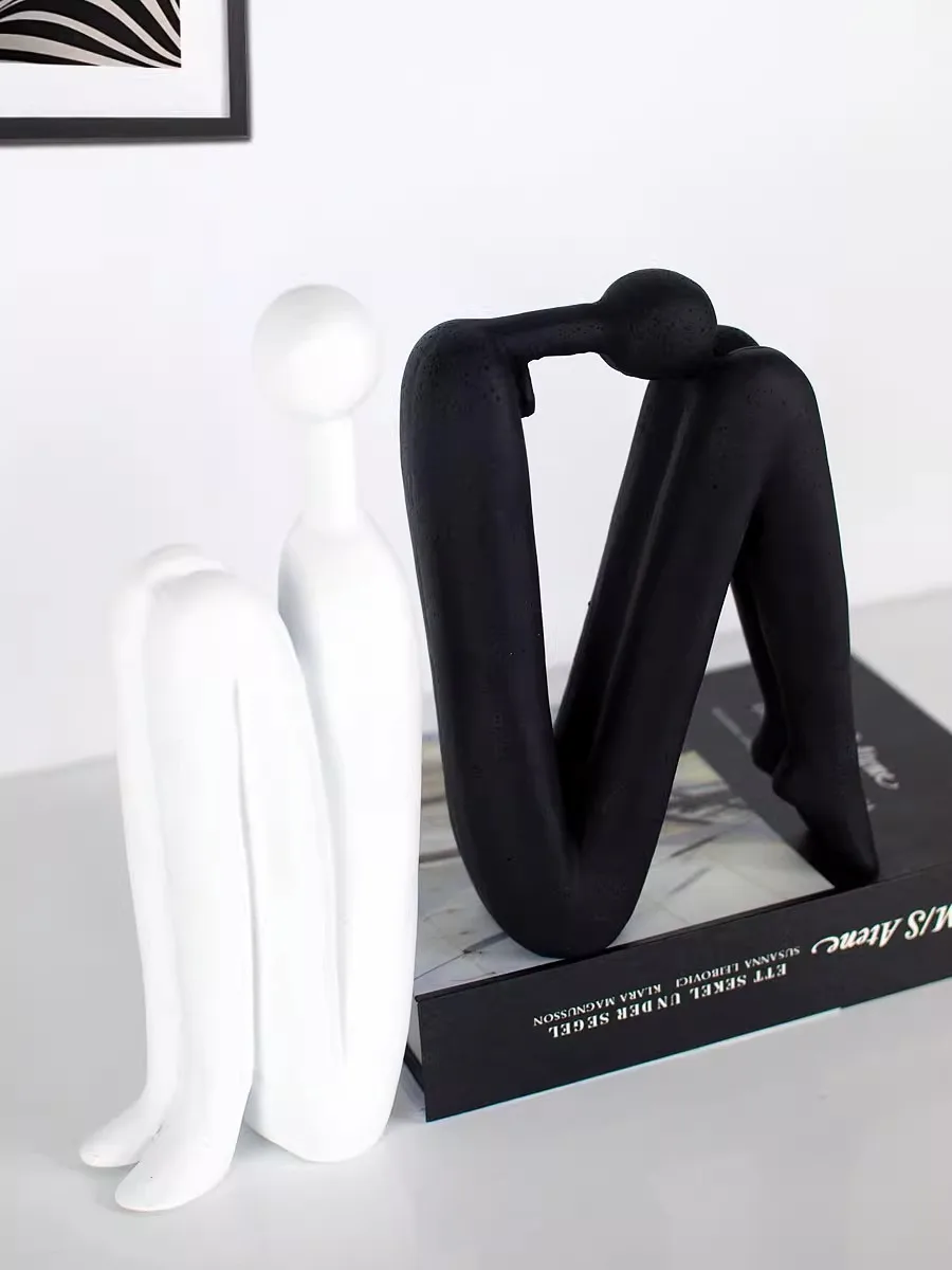 Nordic minimalist abstract character sculpture & Figurine Ornaments Office Decoration character resin Statue bookend Home decor