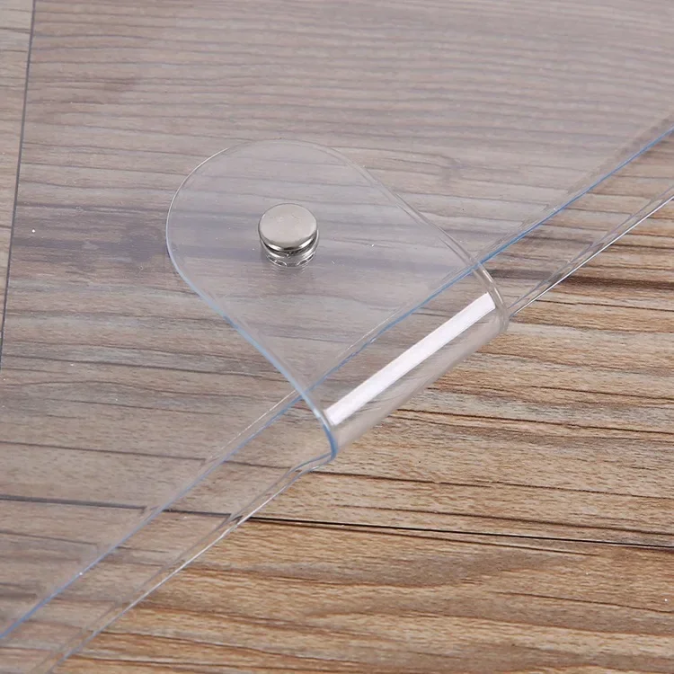 Transparent Soft PVC 6-Ring Binder Cover with Snap Button Closure