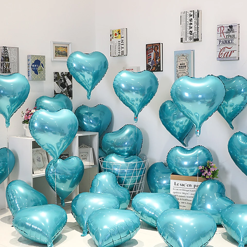 Ballons Cœur Rose 18 Pouces – Lot De 18 Avec Ruban 10 M – Parfait Anniversaire, Mariage, Saint-Valentin, Fête