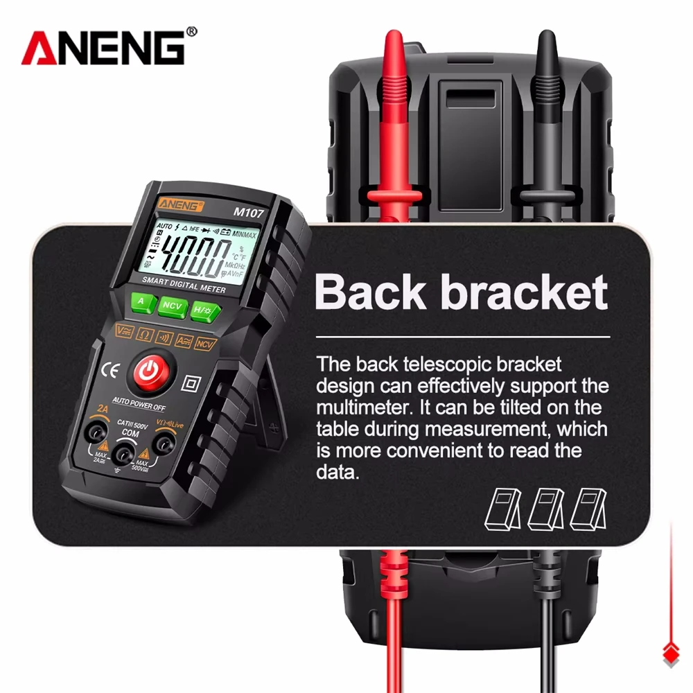 ANENG M108 Mini Digital Multimeter 4000 Count AC/DC Electrical Instruments Tester Auto Multimetro Digital Profesional Meter