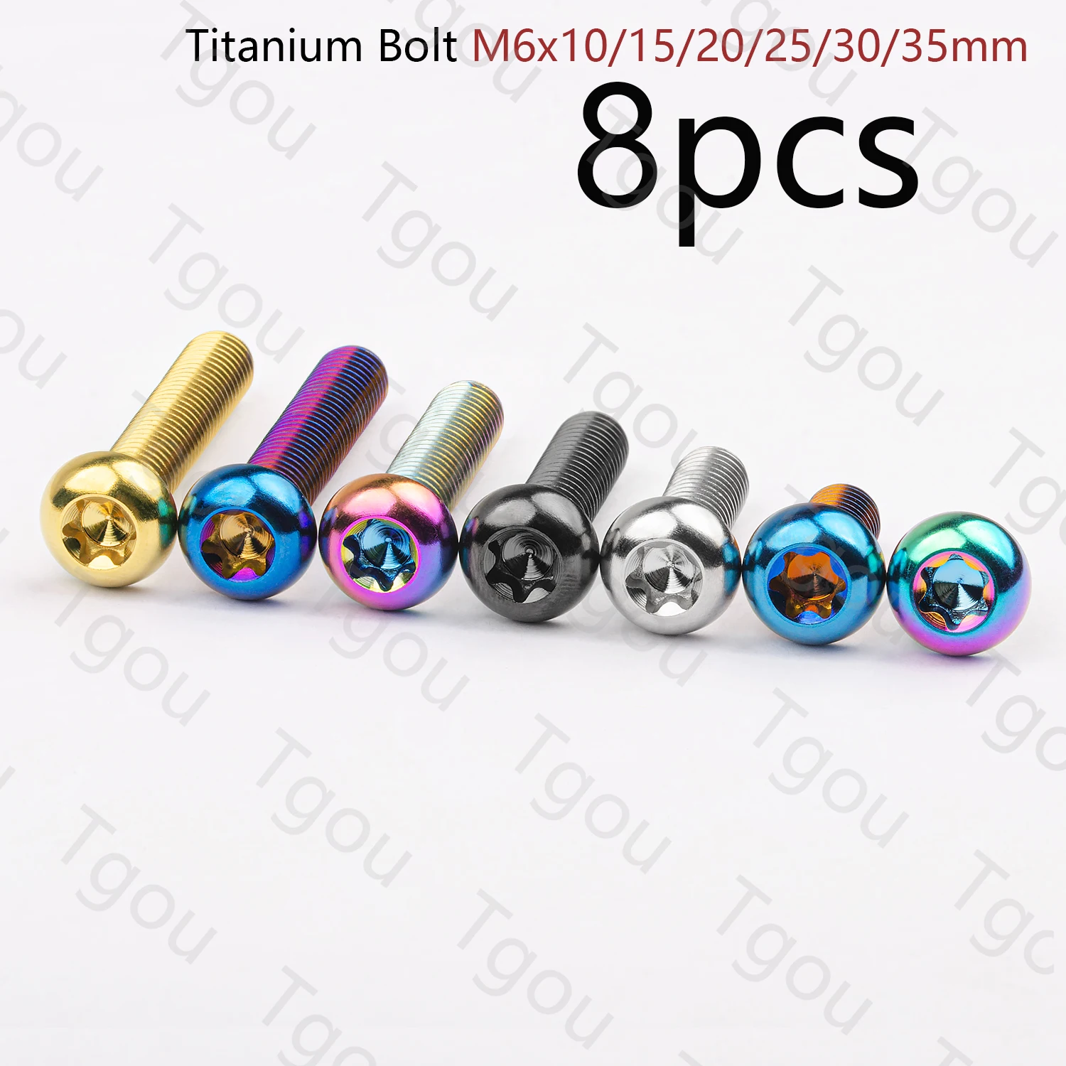 Tgou Titanium Parafuso M6x10 15 20 25 30 35 mm T30 Torx Cabeça Parafusos para Moto Moto Pcs