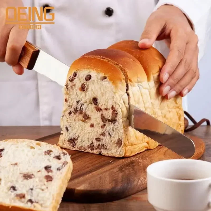 8/10/12 Inch Serrated Bread Knife Cake Cutting Knife Long Baguette Cutter Stainless Steel Loaf/Bread Slicer/Slicing baking tool,baking accessories,baking spatula,bread cutter