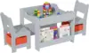 Kids Table and Chair Set,4-in-1 Wooden Activity Table with Blackboard, Whiteboard, Storage Drawer, Sturdy Safe Material, for Dra 1