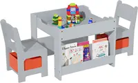 Kids Table and Chair Set,4-in-1 Wooden Activity Table with Blackboard, Whiteboard, Storage Drawer, Sturdy Safe Material, for Dra 1